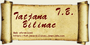 Tatjana Bilinac vizit kartica